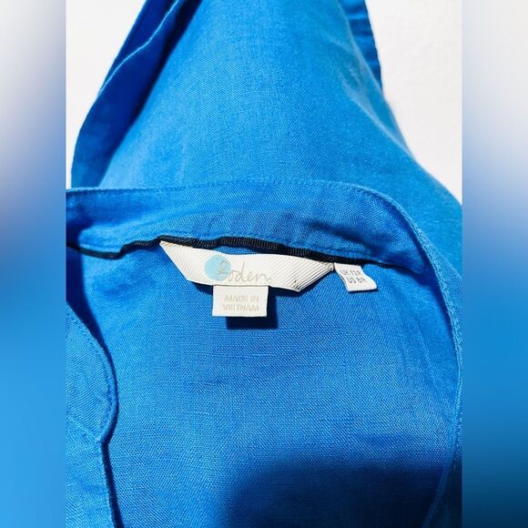 Boden linen shirt Long Sleeve Beach Resort Wear Summer Women’s 12R - Picture 7 of 9